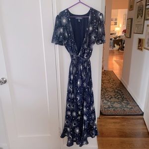 ModCloth celestial high low wrap dress